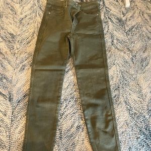 Free people raw hem army green jeggings